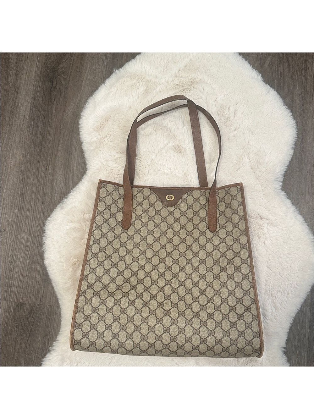 Gucci GG Plus Tote Bag PVC Leather
